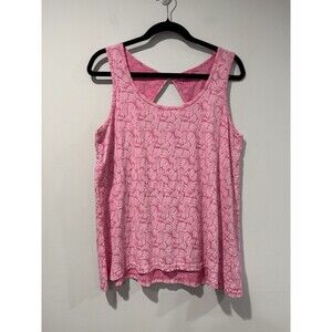Fresh Produce Tank Top Womens Medium Pink 100% Cotton Beach Coastal Travel